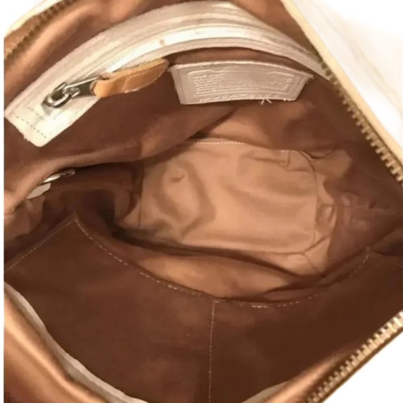 Coach Vtg Cream & Tan Legacy 2-Way Color Block Handbag - Picture 6 of 10